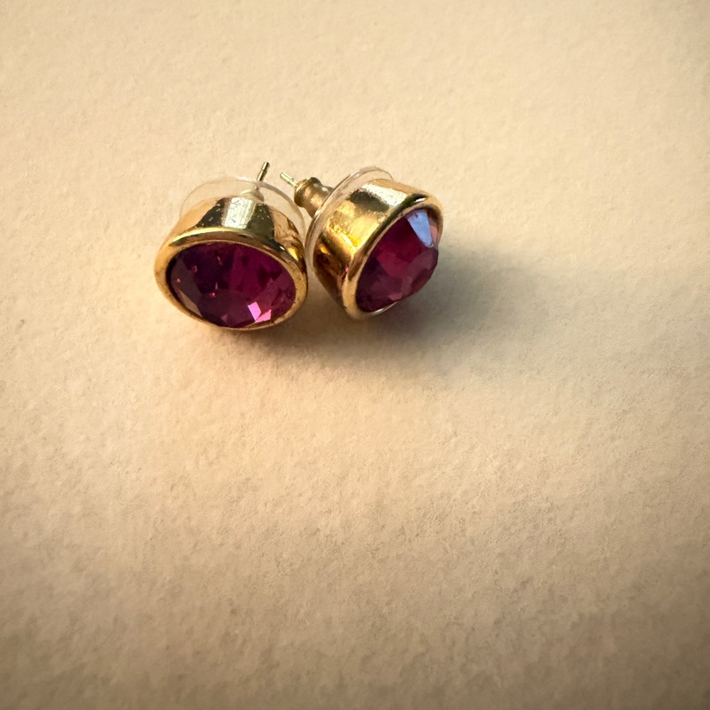 Kate Spade Gold and Fuchsia Earrings